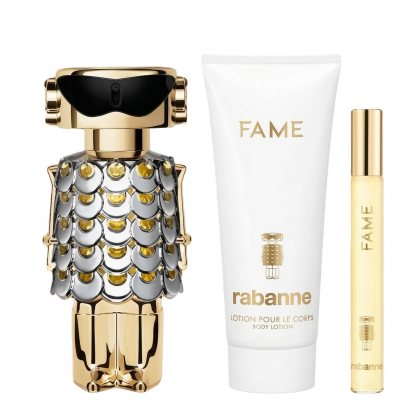 Paco Rabanne Fame Eau de Parfum 80ml + Eau de Parfum Travel Spray 10ml + Parf&uuml;mierte K&ouml;rperlotion 100ml Geschenkset